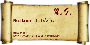Meitner Illés névjegykártya